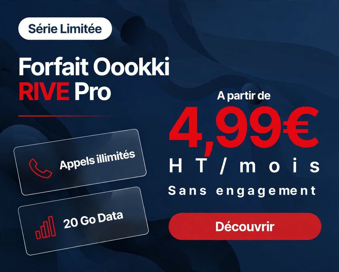 Forfait OOOKKI Rive Pro à partir de 4,99 € HT par mois